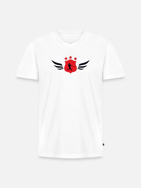 Baseball - Sport - T-shirt encolure en V Premium bio Homme - blanc