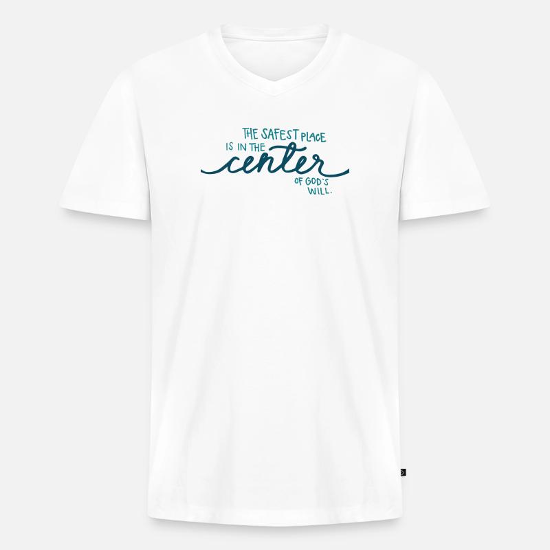 Der sicherste Ort - Männer Premium Bio T-Shirt mit V-Ausschnitt - Weiß