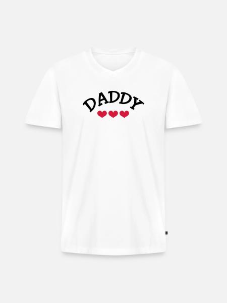 Daddy - Men's Premium Organic T-shirt with V-neck - white
