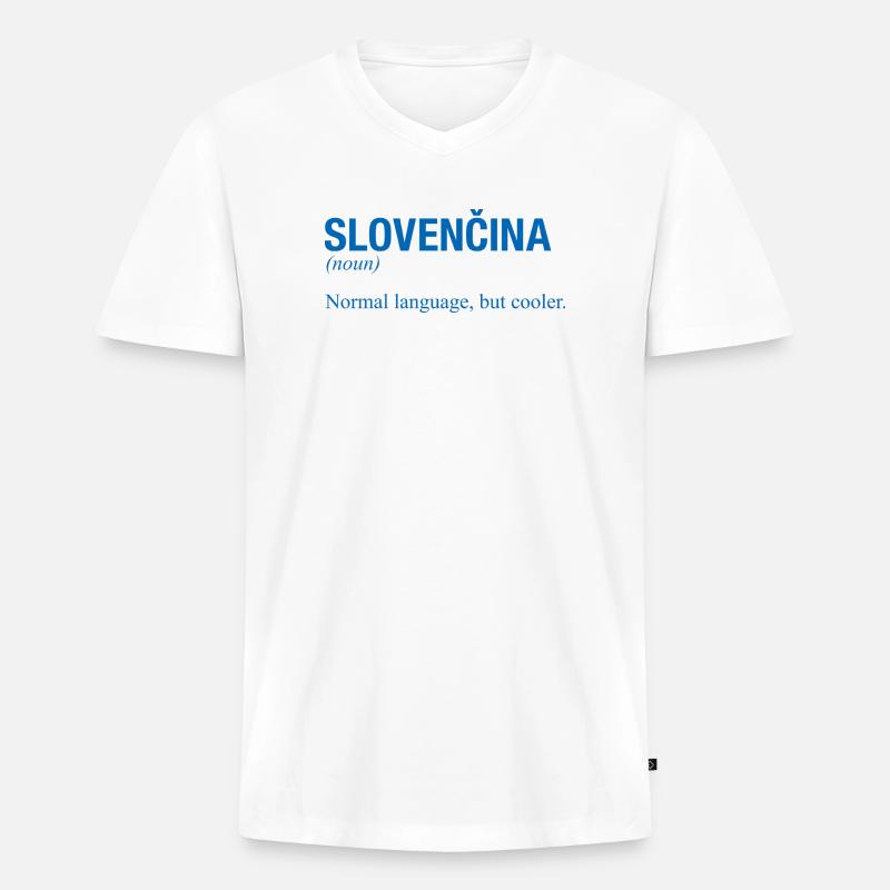 SLOVENCINA Slowakisch Slowakei - Männer Premium Bio T-Shirt mit V-Ausschnitt - Weiß