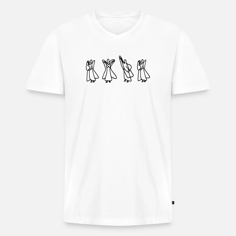 Waldorf Buchstaben "NEIN" - Männer Premium Bio T-Shirt mit V-Ausschnitt - Weiß