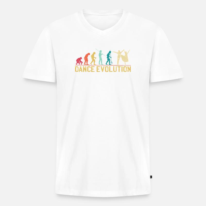 Tanz-Evolution-Silhouette-Design - Männer Premium Bio T-Shirt mit V-Ausschnitt - Weiß