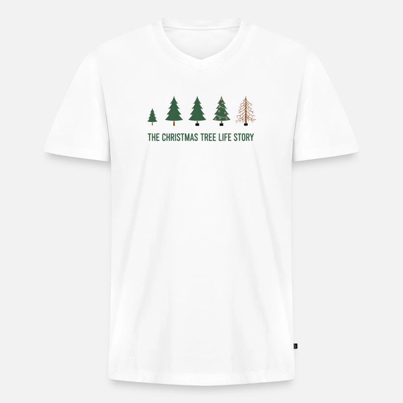 Weihnachtsbaum Evolution – Lustiges Xmas Design - Männer Premium Bio T-Shirt mit V-Ausschnitt - Weiß