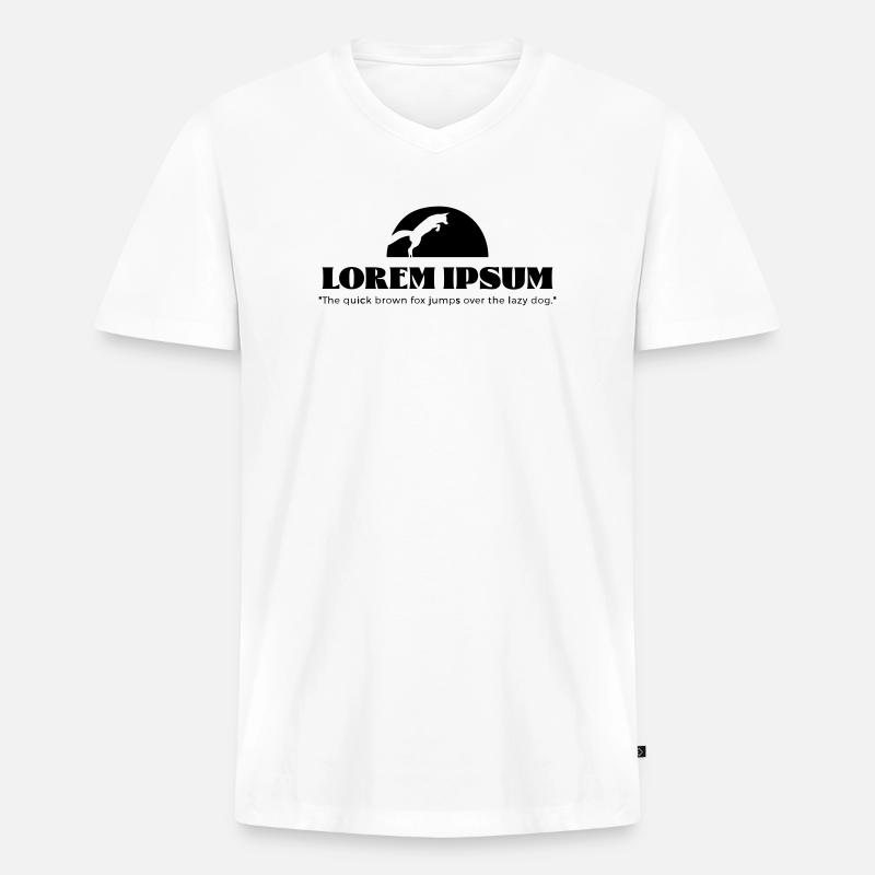 Lorem Ipsum „The quick brown ... - Männer Premium Bio T-Shirt mit V-Ausschnitt - Weiß