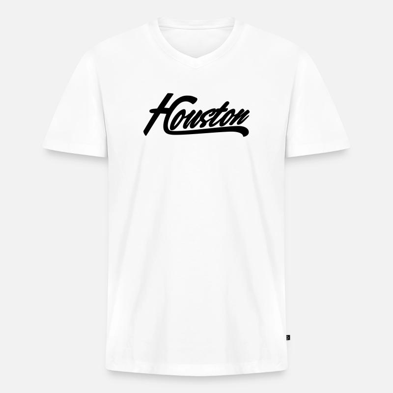 houston shirt - Männer Premium Bio T-Shirt mit V-Ausschnitt - Weiß