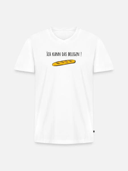 Baguette - Männer Premium Bio T-Shirt mit V-Ausschnitt - Weiß