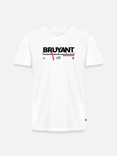 Bruyant - T-shirt encolure en V Premium bio Homme - blanc