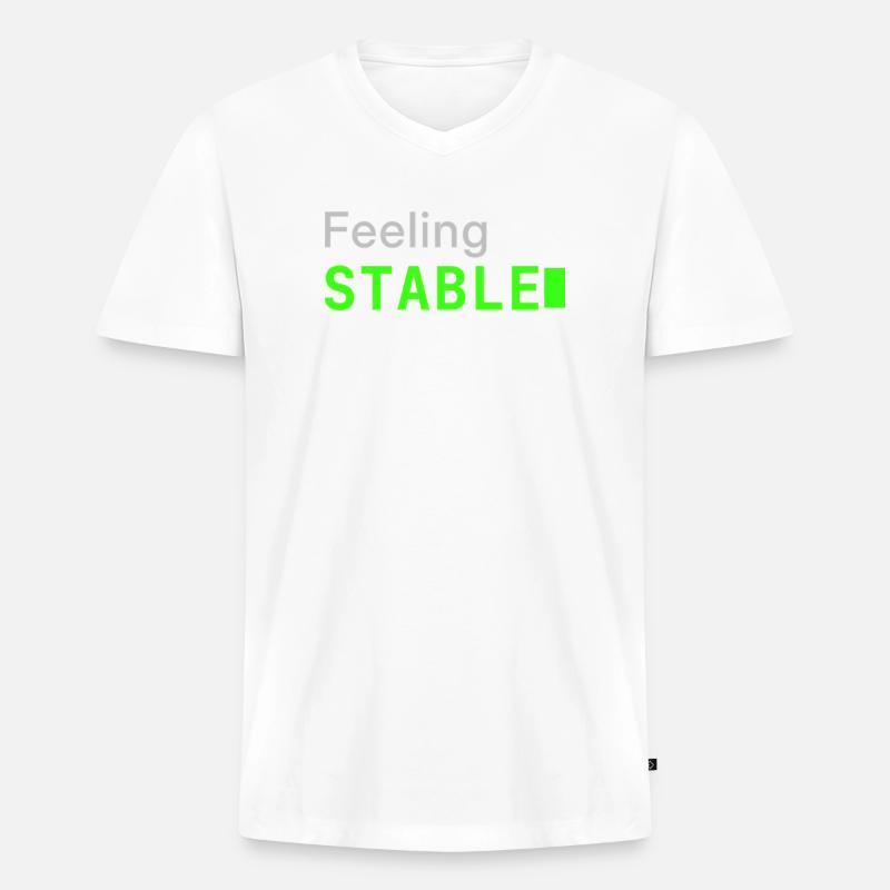 Feeling Stable | Developer mood - Männer Premium Bio T-Shirt mit V-Ausschnitt - Weiß