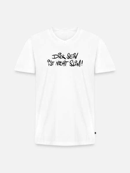 Dicksein Humor Saying Pun - Men's Premium Organic T-shirt with V-neck - white