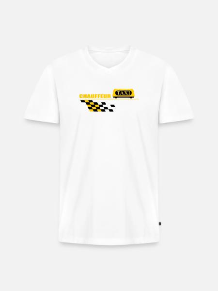 Taxi driver - Men's Premium Organic T-shirt with V-neck - white