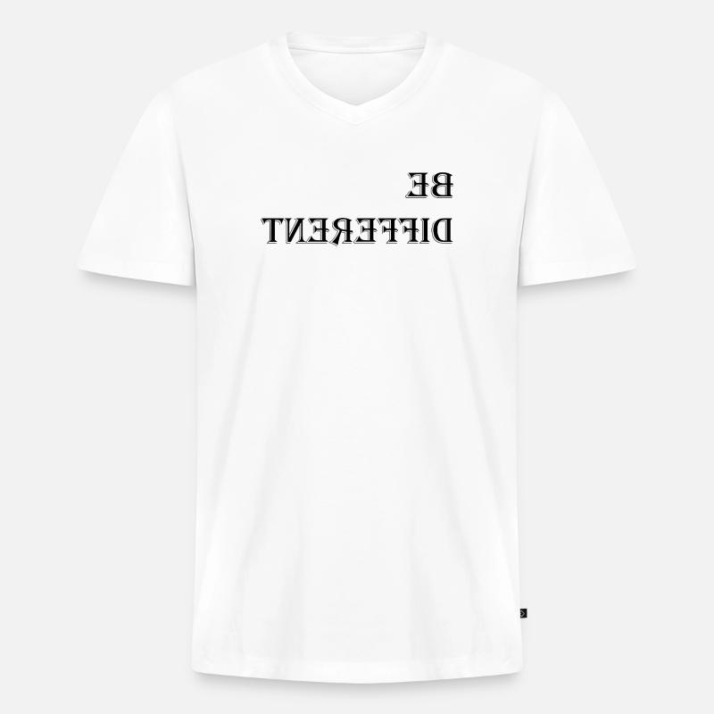 Seien Sie anders - Männer Premium Bio T-Shirt mit V-Ausschnitt - Weiß