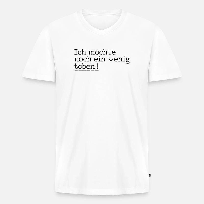 toben - Männer Premium Bio T-Shirt mit V-Ausschnitt - Weiß