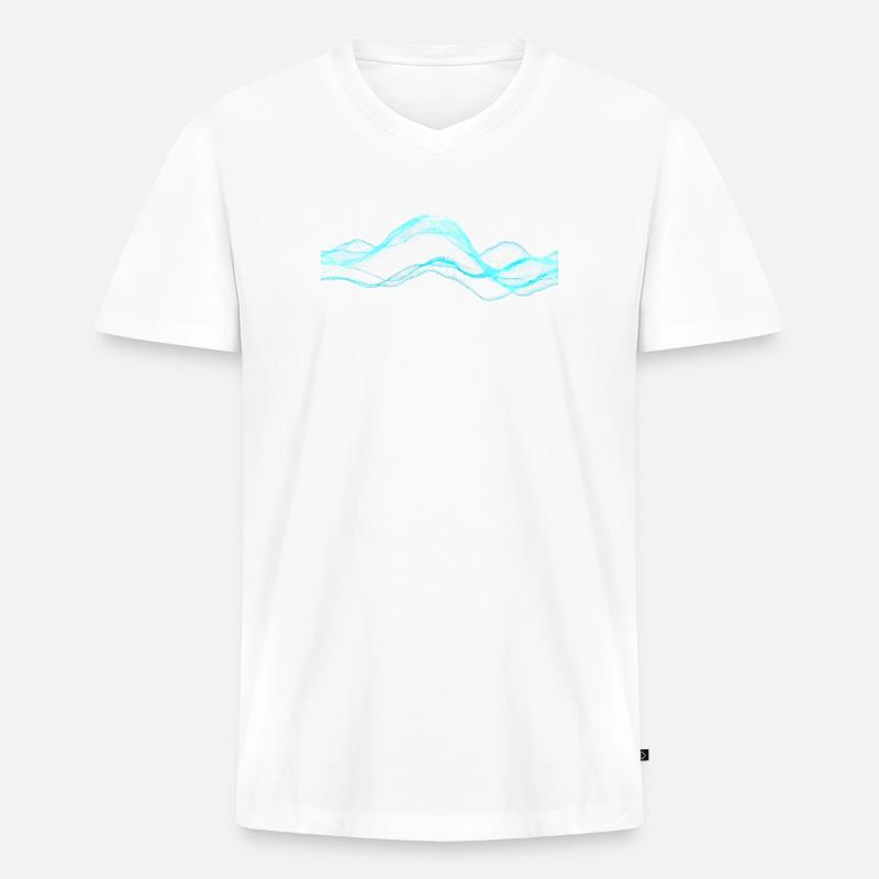 Data Overload - Männer Premium Bio T-Shirt mit V-Ausschnitt - Weiß