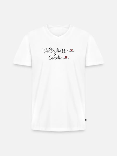 Volleyball-Trainer - Männer Premium Bio T-Shirt mit V-Ausschnitt - Weiß