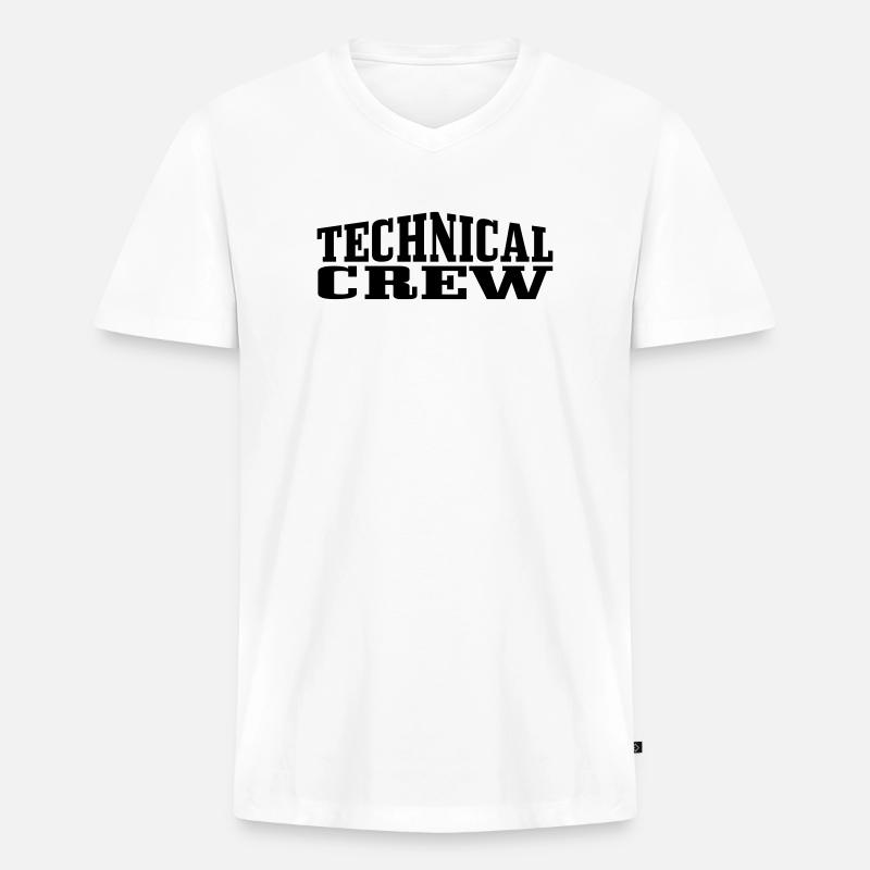 Technical Crew 1 - Männer Premium Bio T-Shirt mit V-Ausschnitt - Weiß