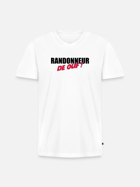 Randonneur de ouf ! - T-shirt encolure en V Premium bio Homme - blanc