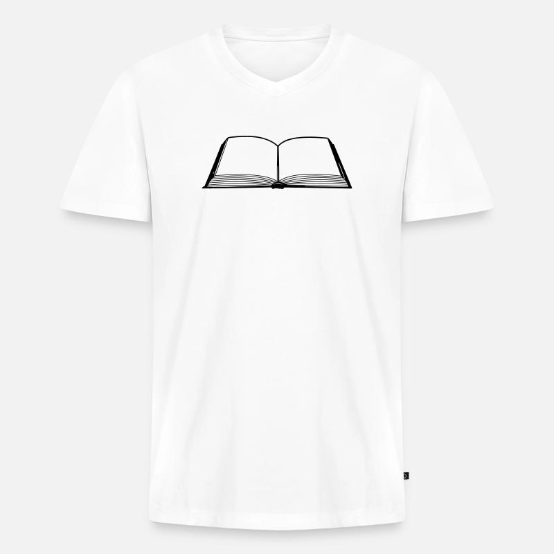Buch leeren - Männer Premium Bio T-Shirt mit V-Ausschnitt - Weiß