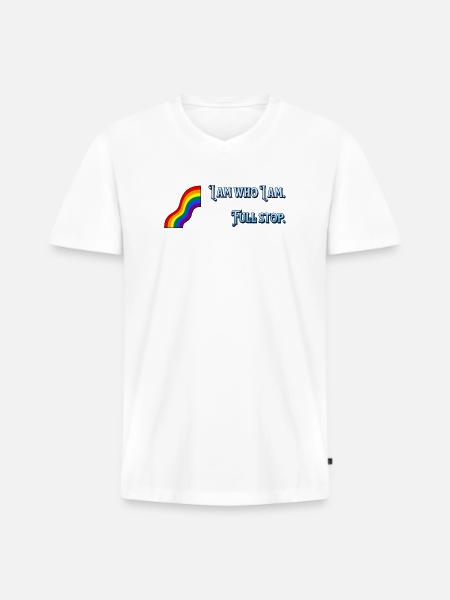 I am what I am - Men's Premium Organic T-shirt with V-neck - white