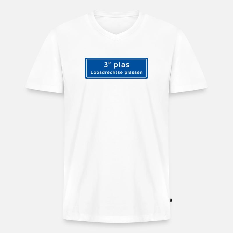 Loosdrechtse plassen 3rd plas - Männer Premium Bio T-Shirt mit V-Ausschnitt - Weiß
