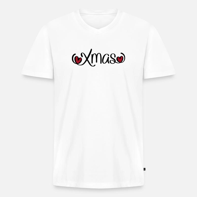 Weihnachten - Männer Premium Bio T-Shirt mit V-Ausschnitt - Weiß