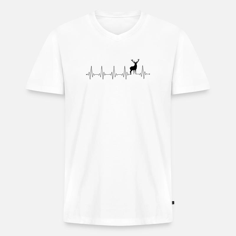 Bitte laden Sie das Designbild hoch - Männer Premium Bio T-Shirt mit V-Ausschnitt - Weiß