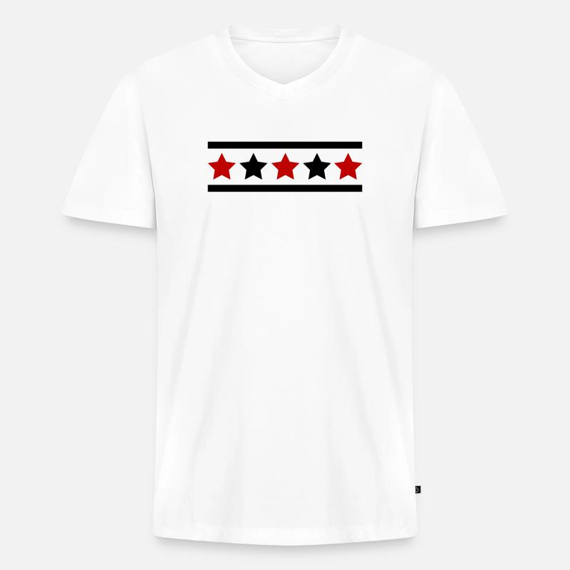 Sterne Muster - Männer Premium Bio T-Shirt mit V-Ausschnitt - Weiß