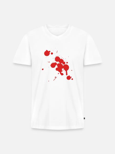 Bloody Bloody Shirt - Männer Premium Bio T-Shirt mit V-Ausschnitt - Weiß
