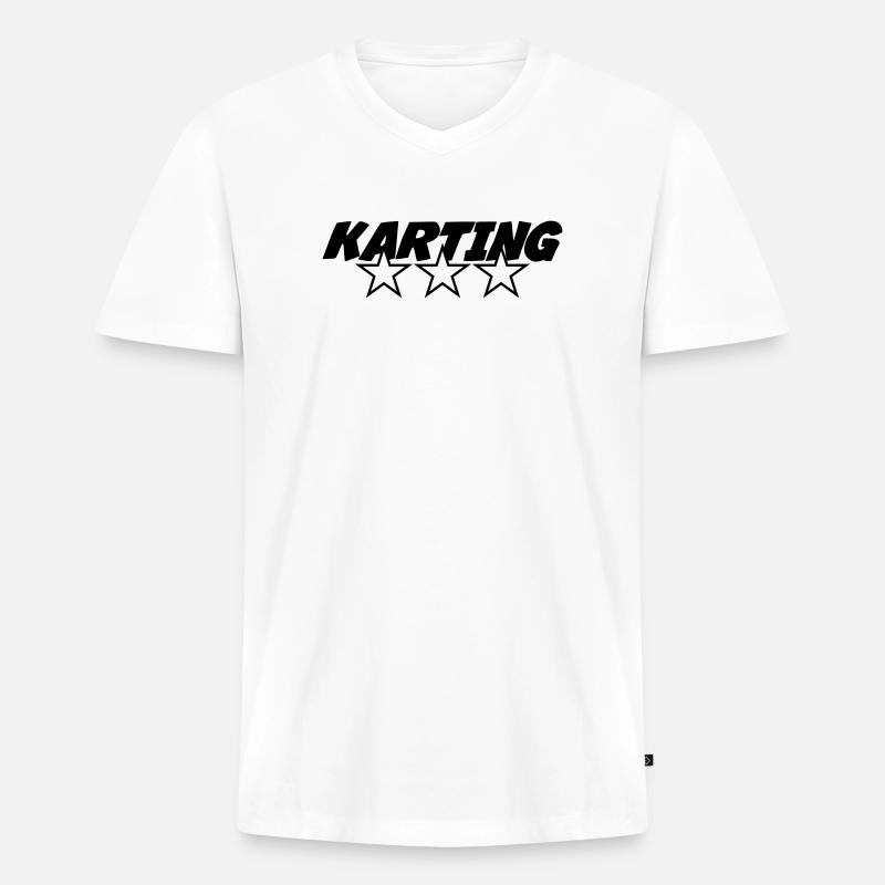 Karting - Men's Premium Organic T-shirt with V-neck - white