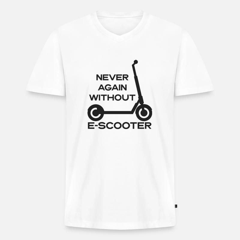 E-Scooter Roller Scooter - Männer Premium Bio T-Shirt mit V-Ausschnitt - Weiß
