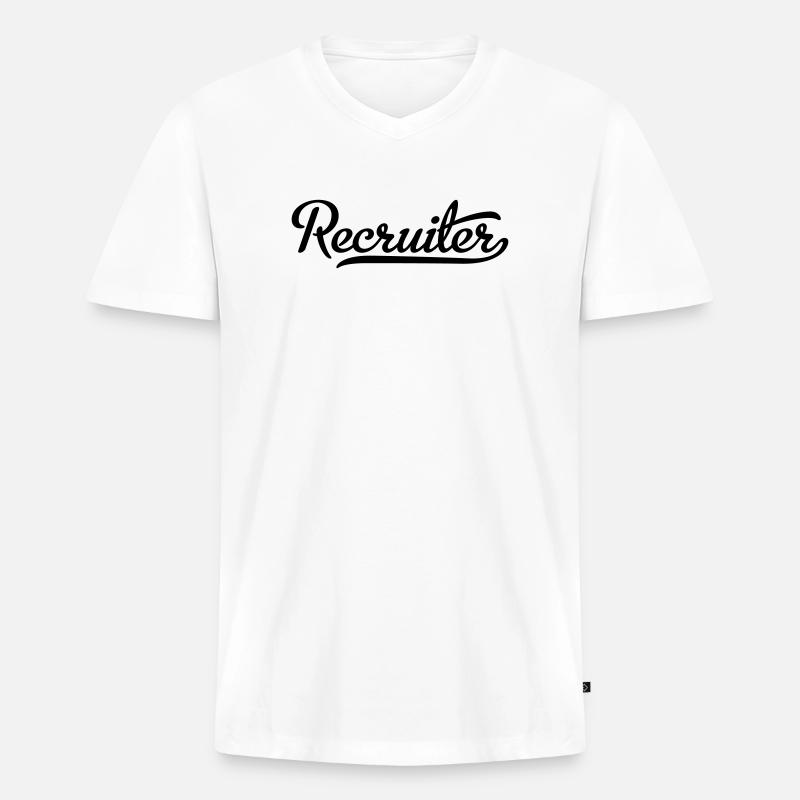 Recruiter - Männer Premium Bio T-Shirt mit V-Ausschnitt - Weiß