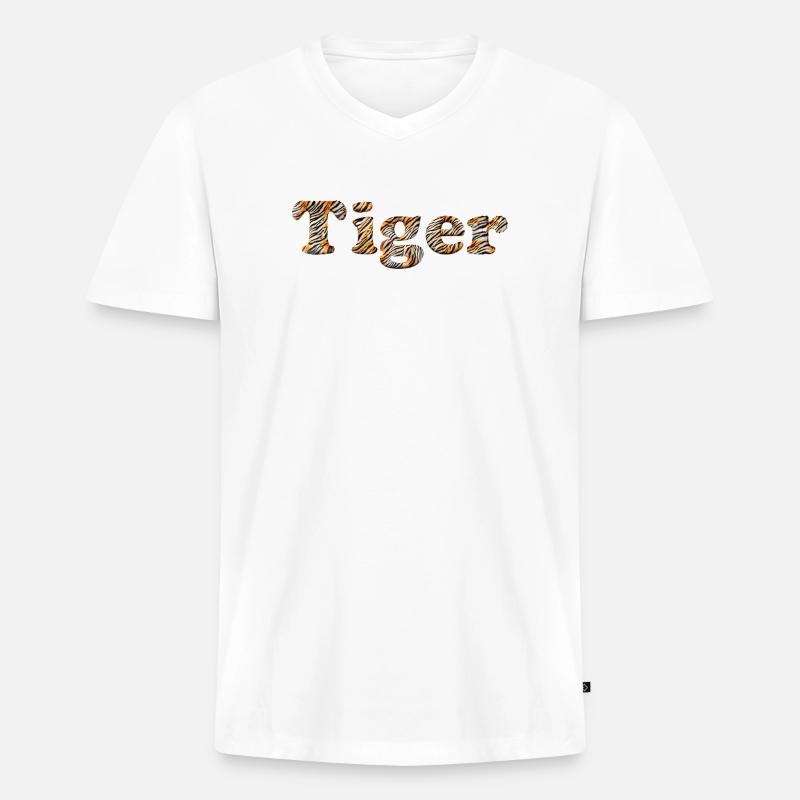 Der Tiger in Dir... - Männer Premium Bio T-Shirt mit V-Ausschnitt - Weiß