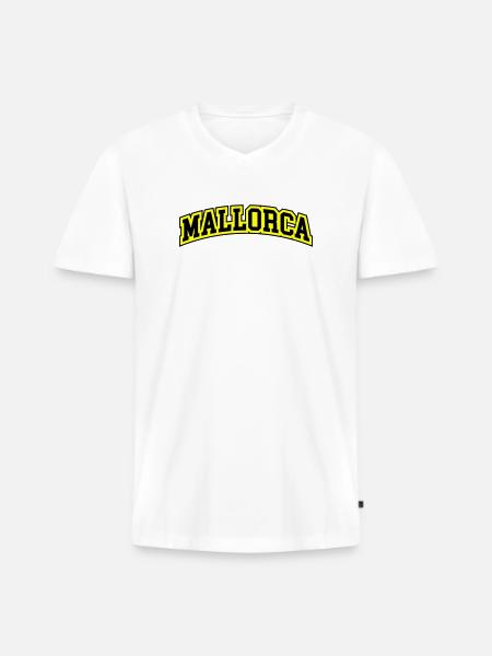 Mallorca lettering - Men's Premium Organic T-shirt with V-neck - white