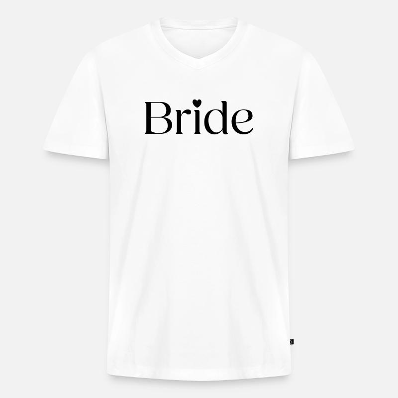 Bride  - Männer Premium Bio T-Shirt mit V-Ausschnitt - Weiß