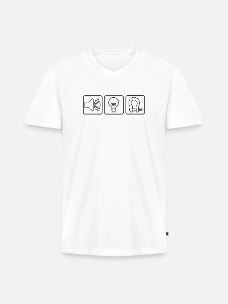 Sound Light Rigging Logo - Männer Premium Bio T-Shirt mit V-Ausschnitt - Weiß