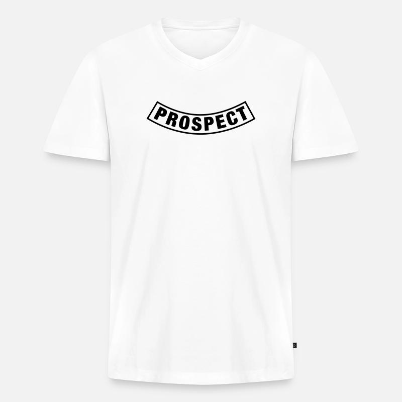 Prospect Batch - Men's Premium Organic T-shirt with V-neck - white