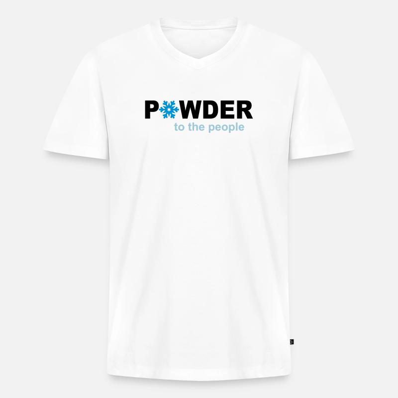 Schnee - Männer Premium Bio T-Shirt mit V-Ausschnitt - Weiß