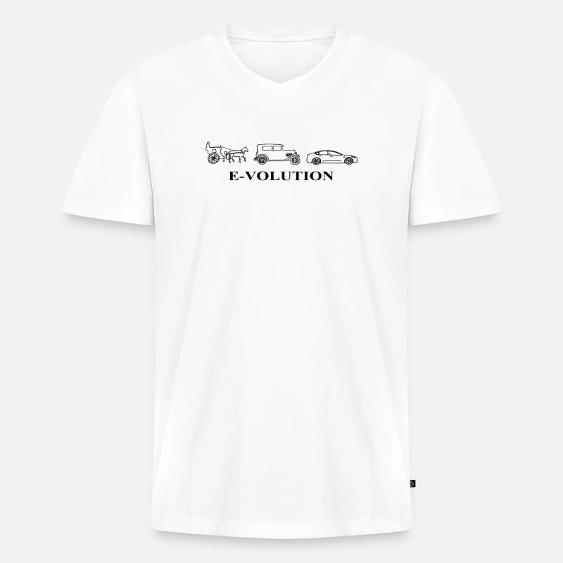 E-Volution Auto Evolution - Men's Premium Organic T-shirt with V-neck - white