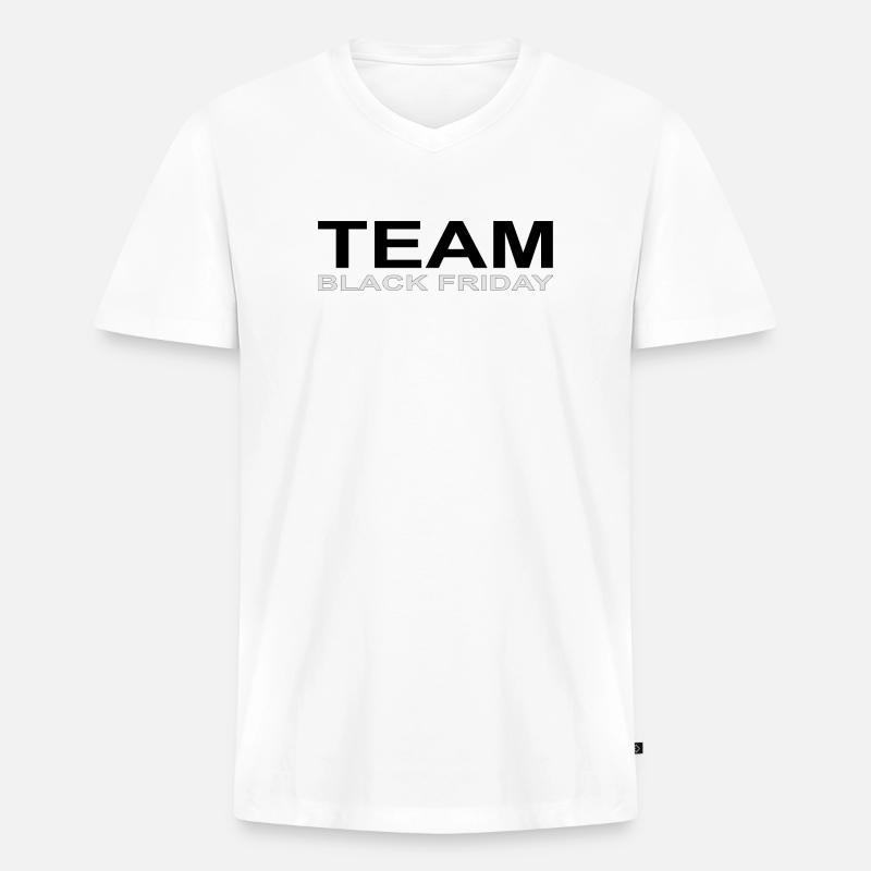 Team Black Friday - Männer Premium Bio T-Shirt mit V-Ausschnitt - Weiß