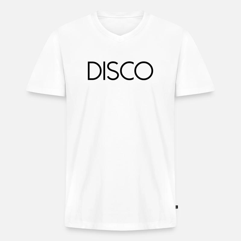 DISCO Diskokugel - Männer Premium Bio T-Shirt mit V-Ausschnitt - Weiß