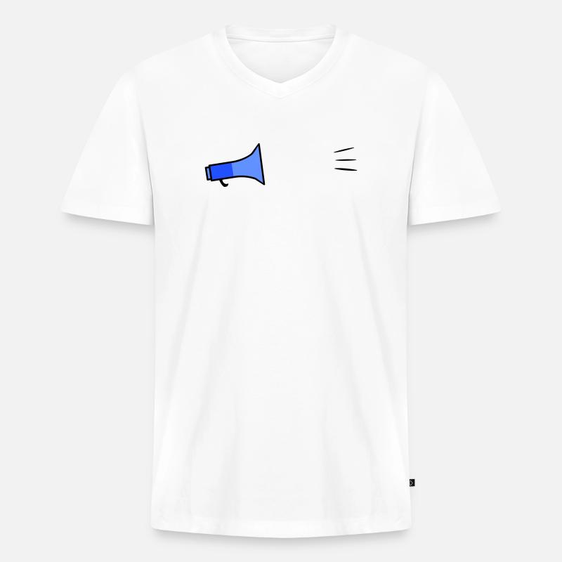 Megafon Text-Template - Männer Premium Bio T-Shirt mit V-Ausschnitt - Weiß