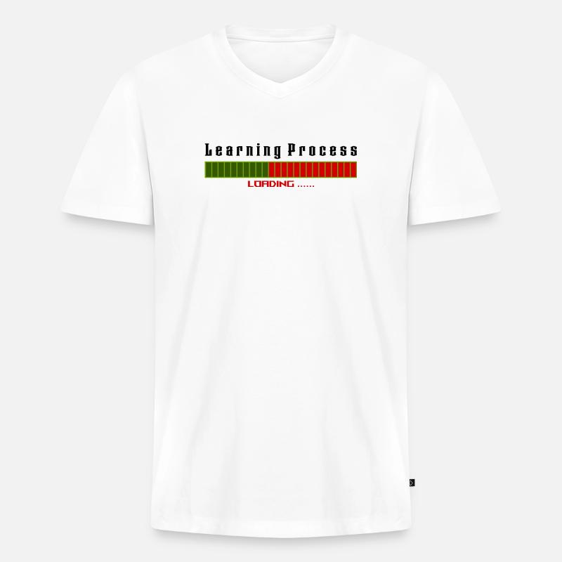 Learning Process Loading white shirt - Männer Premium Bio T-Shirt mit V-Ausschnitt - Weiß