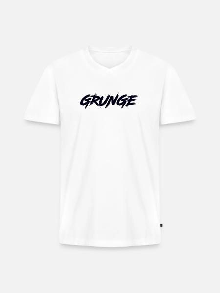 GRUNGE - Men's Premium Organic T-shirt with V-neck - white