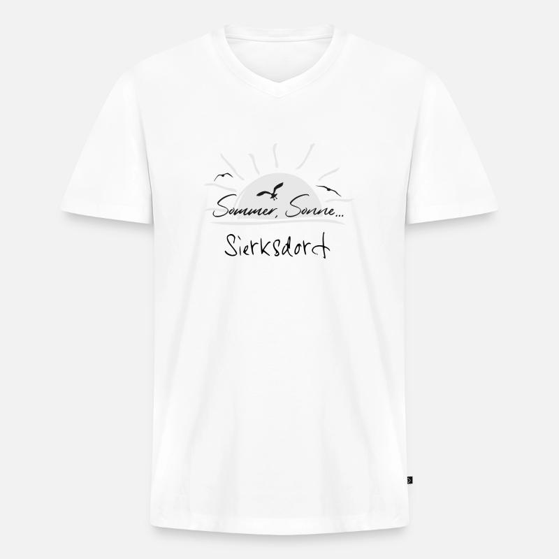 Sommer, Sonne... Sierksdorf - Männer Premium Bio T-Shirt mit V-Ausschnitt - Weiß