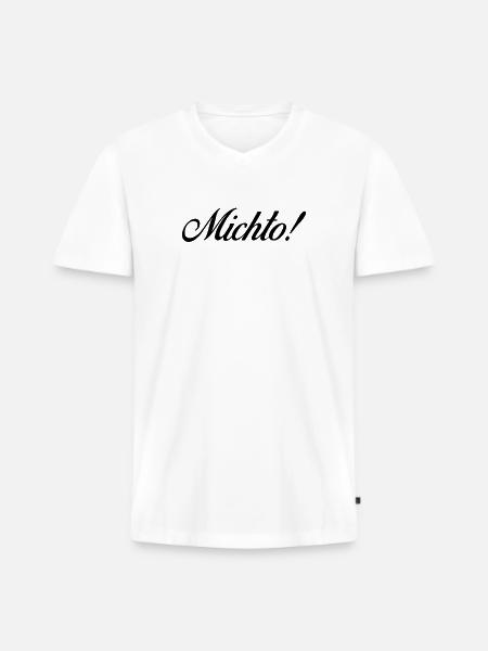 michto - T-shirt encolure en V Premium bio Homme - blanc