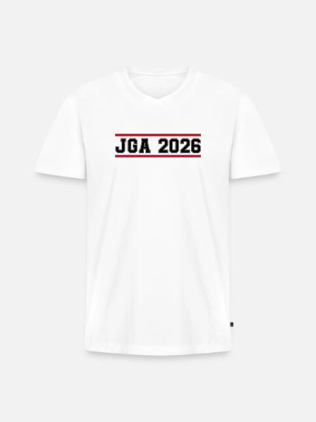 JGA_2026 - T-shirt encolure en V Premium bio Homme - blanc