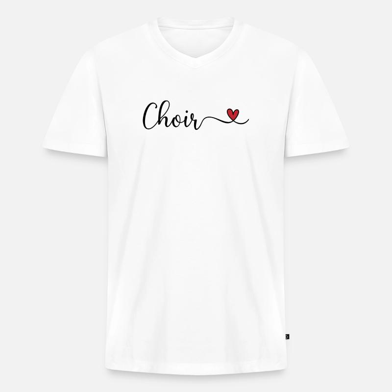 Chor - Männer Premium Bio T-Shirt mit V-Ausschnitt - Weiß