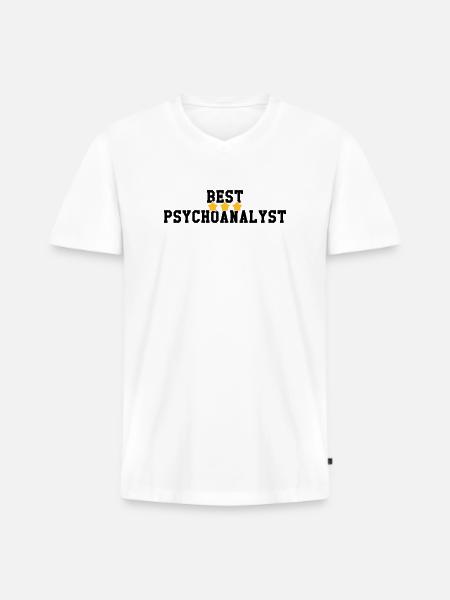 Psychoanalysis Psychoanalytiker Psychanalyse - Men's Premium Organic T-shirt with V-neck - white