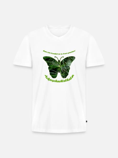ackerschachtelhalm schmetterling - Männer Premium Bio T-Shirt mit V-Ausschnitt - Weiß