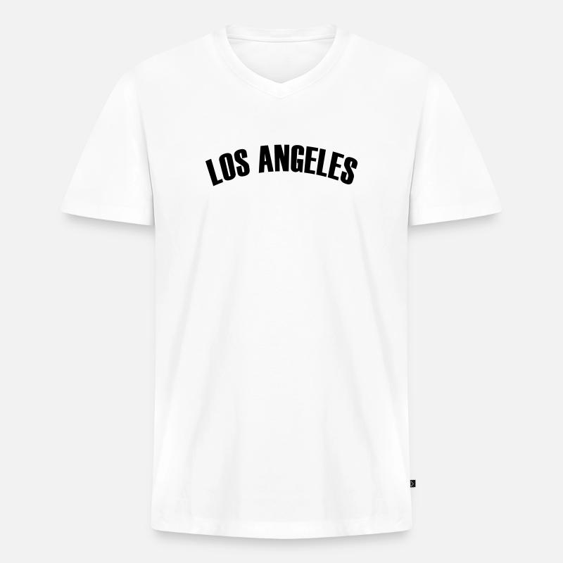 los angeles shirt - Männer Premium Bio T-Shirt mit V-Ausschnitt - Weiß