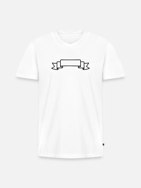 Nameplate pennant bow - Men's Premium Organic T-shirt with V-neck - white